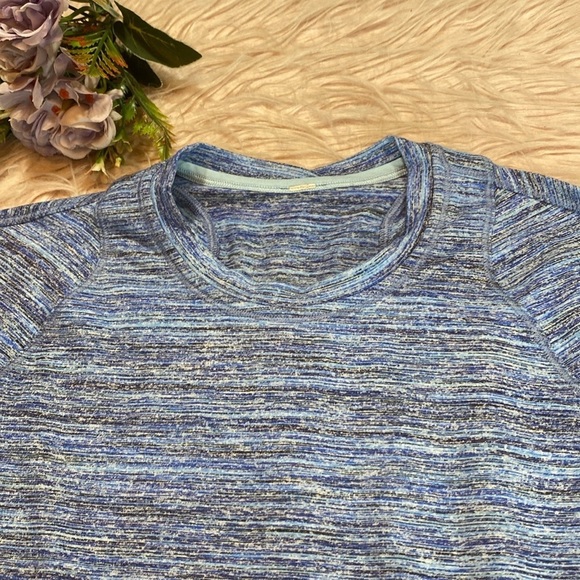 Lululemon Runderful Long Sleeve Spacedye Camo Caspian Blue sz 8 - Picture 3 of 13